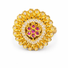Traditional Ruby Stone Floral Gold Ring