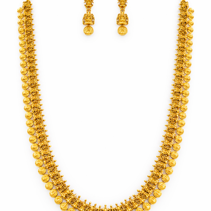 Traditional Lakshmi Coin Temple Necklace Set