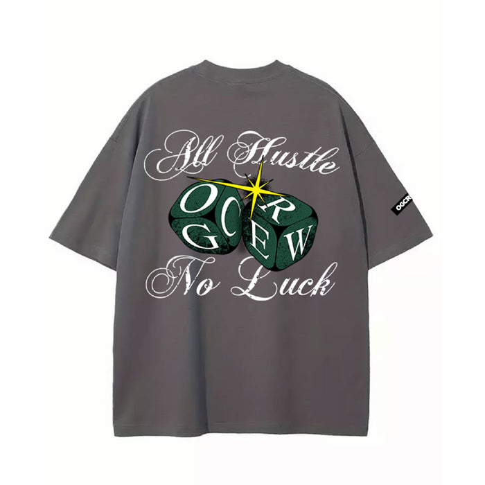 Dark Grey All Hustle No Luck T-Shirt - Size XS