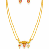 Traditional Gold Double Chain Pendant Necklace Set