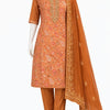 Peach Embroidered Kurta Set with Pant & Designer Dupatta – Festive Ethnic Wear for Women